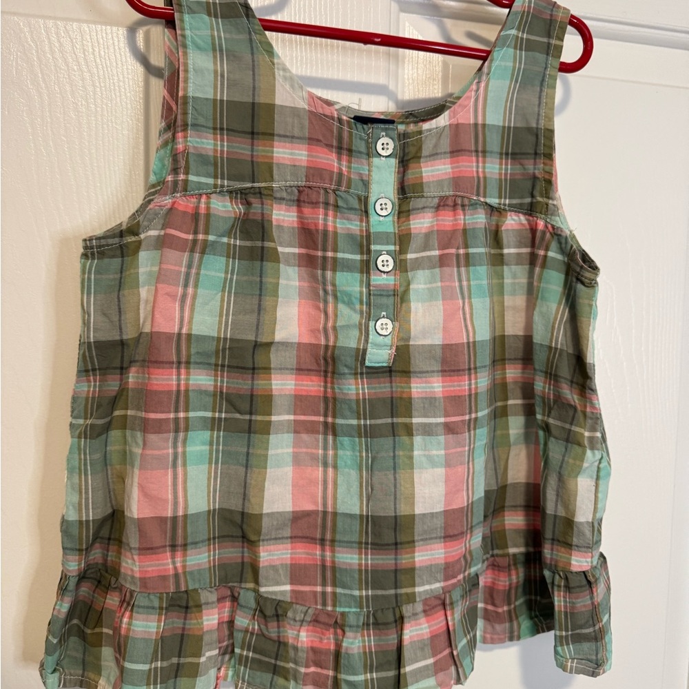 GAP Multicolor Plaid Sleeveless Kids tank NWOT